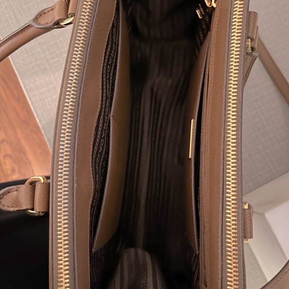 Large Prada Galleria Saffiano Leather Bag- Brown - Picture 7 of 11